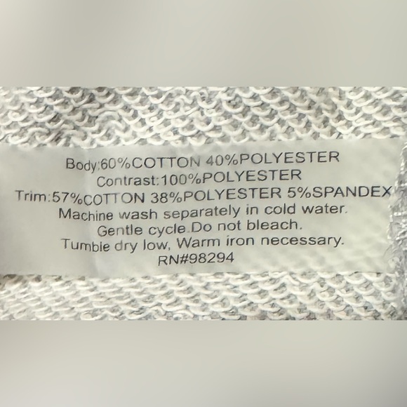 Sportelle Ladies Sweatshirt Silky Front Asian Floral Gray Coral Size Large EUC - Picture 5 of 5